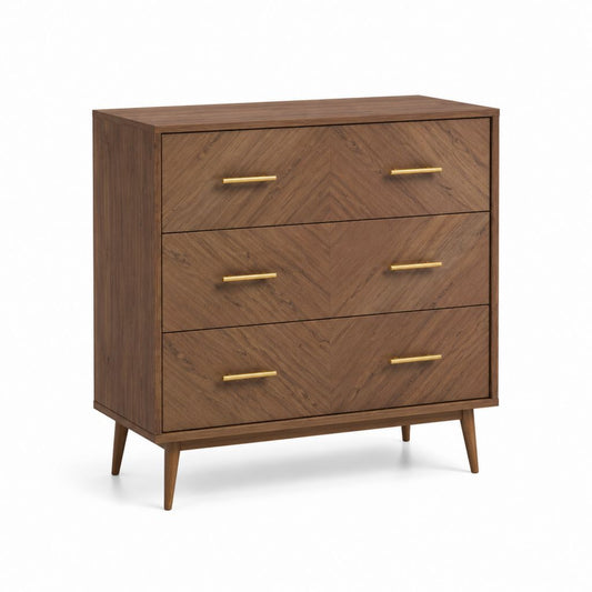 Sideboard mit 3 Schubladen Walnussbraun MDF rechteckig 90 x 45 x 95 cm