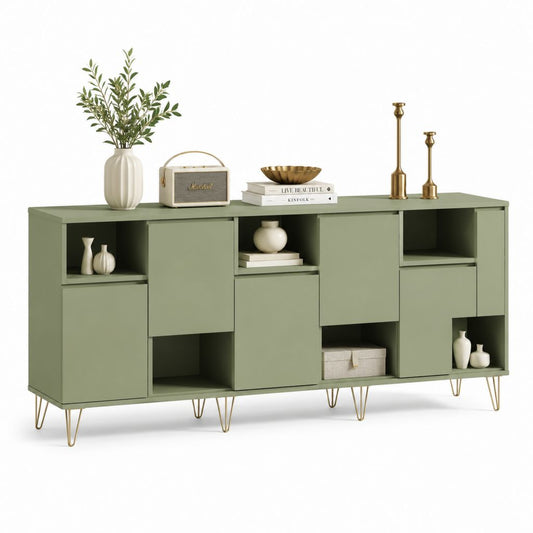 Sideboard Grün MDF Spanplatte Rechteckig 180 x 40 x 80 cm