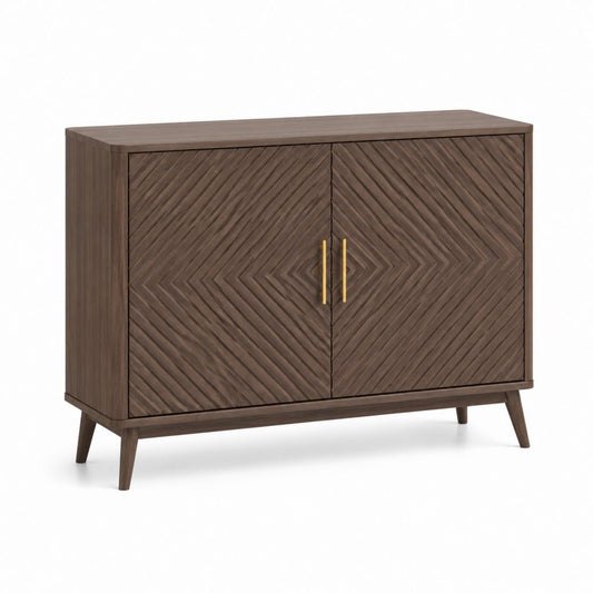 Sideboard dunkelbraun aus MDF mit Walnussfurnier 100 x 40 x 85 cm